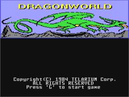 Title screen of Dragonworld on the Commodore 64.