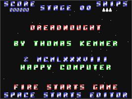 Title screen of Dreadnought (Markt & Technik) on the Commodore 64.