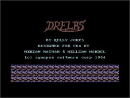 Title screen of Drelbs on the Commodore 64.