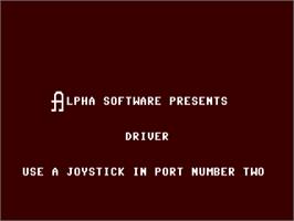 Title screen of Driver / 64-Driver (Alpha Software) on the Commodore 64.
