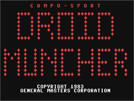 Title screen of Droid Muncher on the Commodore 64.