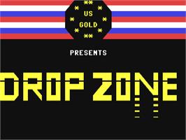 Title screen of Dropzone on the Commodore 64.
