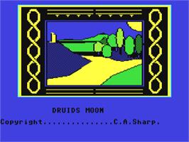 Title screen of Druids Moon on the Commodore 64.
