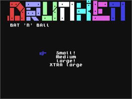 Title screen of Drunken Bat'n'ball on the Commodore 64.