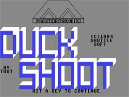 Title screen of Duck-Shoot on the Commodore 64.