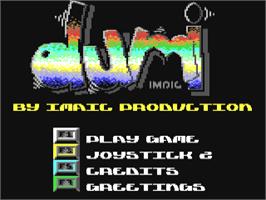 Title screen of Dumi on the Commodore 64.