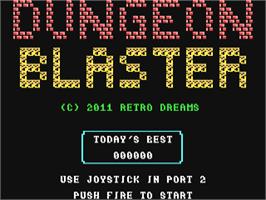 Title screen of Dungeon Blaster on the Commodore 64.