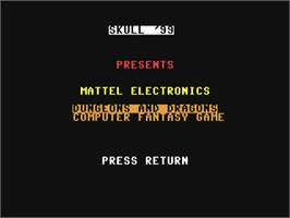Title screen of Dungeons And Dragons on the Commodore 64.
