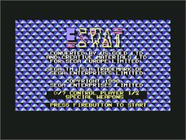 Title screen of ESWAT on the Commodore 64.