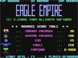 Title screen of Eagle Empire on the Commodore 64.