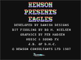 Title screen of Eagles on the Commodore 64.