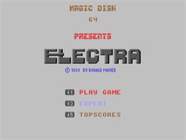 Title screen of Electra on the Commodore 64.