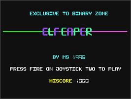 Title screen of Elf Caper on the Commodore 64.