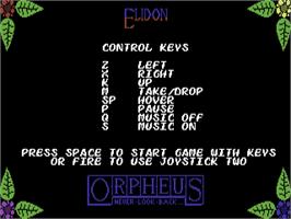 Title screen of Elidon on the Commodore 64.