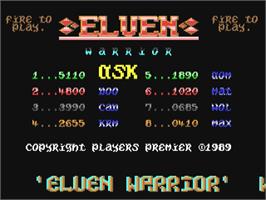 Title screen of Elven Warrior on the Commodore 64.