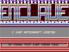 Title screen of Enclave on the Commodore 64.