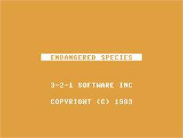 Title screen of Endangered Species on the Commodore 64.