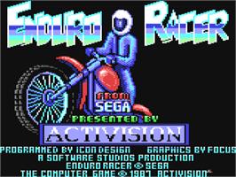 Title screen of Enduro Racer on the Commodore 64.