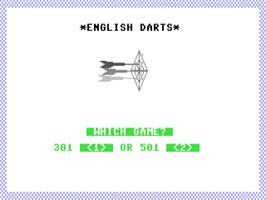 Title screen of English Darts on the Commodore 64.