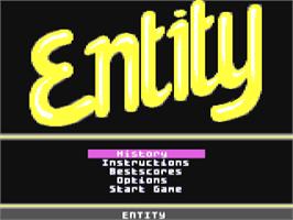 Title screen of Entity on the Commodore 64.
