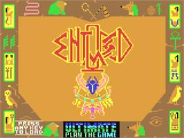 Title screen of Entombed on the Commodore 64.