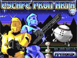 Title screen of Escape From Arth on the Commodore 64.