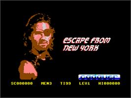 Title screen of Escape from New York / Die Klapperschlange (Flash-Soft) on the Commodore 64.