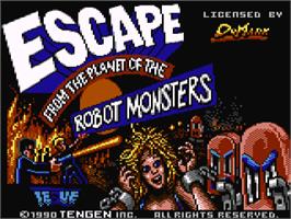 Title screen of Escape from the Planet of the Robot Monsters on the Commodore 64.