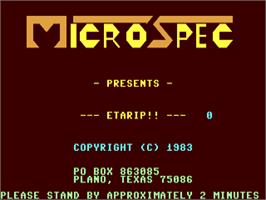 Title screen of Etarip on the Commodore 64.