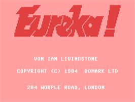Title screen of Eureka! on the Commodore 64.