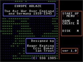 Title screen of Europe Ablaze on the Commodore 64.