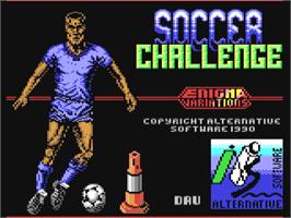 Title screen of European Soccer Challenge on the Commodore 64.