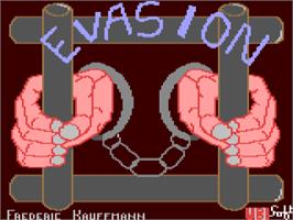 Title screen of Evasion on the Commodore 64.