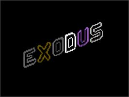 Title screen of Exodus (Firebird) on the Commodore 64.