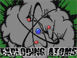 Title screen of Exploding Atoms on the Commodore 64.
