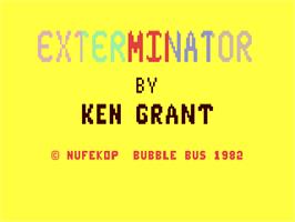 Title screen of Exterminator on the Commodore 64.