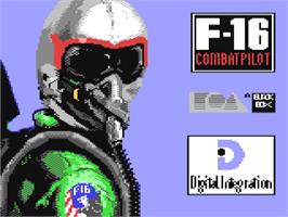 Title screen of F-16 Combat Pilot on the Commodore 64.