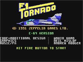 Title screen of F1 Tornado on the Commodore 64.