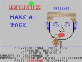 Title screen of Facemaker on the Commodore 64.
