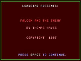 Title screen of Falcon And The Enemy on the Commodore 64.