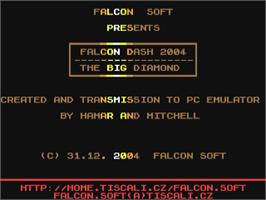 Title screen of Falcon Dash 2004 - The Big Diamond on the Commodore 64.