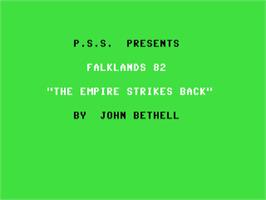 Title screen of Falklands on the Commodore 64.