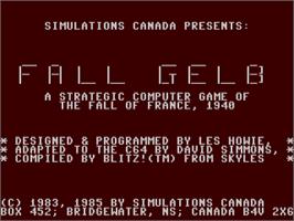 Title screen of Fall Gelb - The France Campaign 1940 on the Commodore 64.