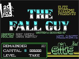 Title screen of Fall Guy on the Commodore 64.