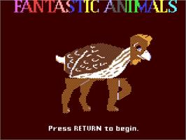 Title screen of Fantastic Animals on the Commodore 64.