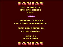 Title screen of Fantax on the Commodore 64.