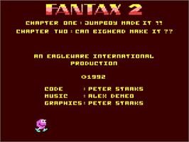 Title screen of Fantax 2 on the Commodore 64.