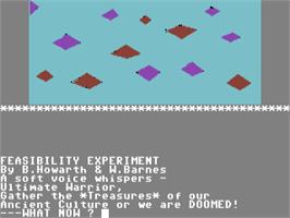 Title screen of Feasibility Experiment on the Commodore 64.