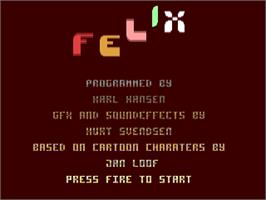 Title screen of Felix (Elite/Hit-Pak) on the Commodore 64.