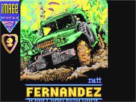 Title screen of Fernandez Must Die on the Commodore 64.